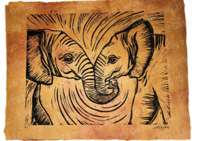 In their Reflection, Love – Linocut Print